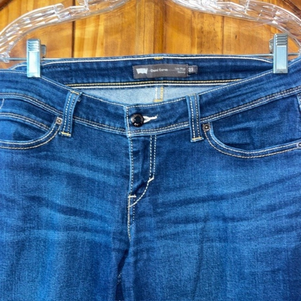Levis Demi Curve Low Rise Skinny Jeans Dark Wash Blue Denim Womens 29x32 - Picture 5 of 8